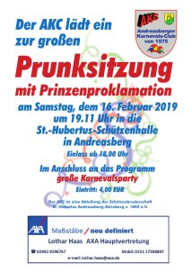 Prunksitzung des AKC Flyer